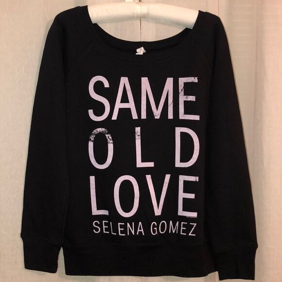 bella M Black Lavender Selena Gomez Crewneck Pullover Sweatshirt - Picture 1 of 6